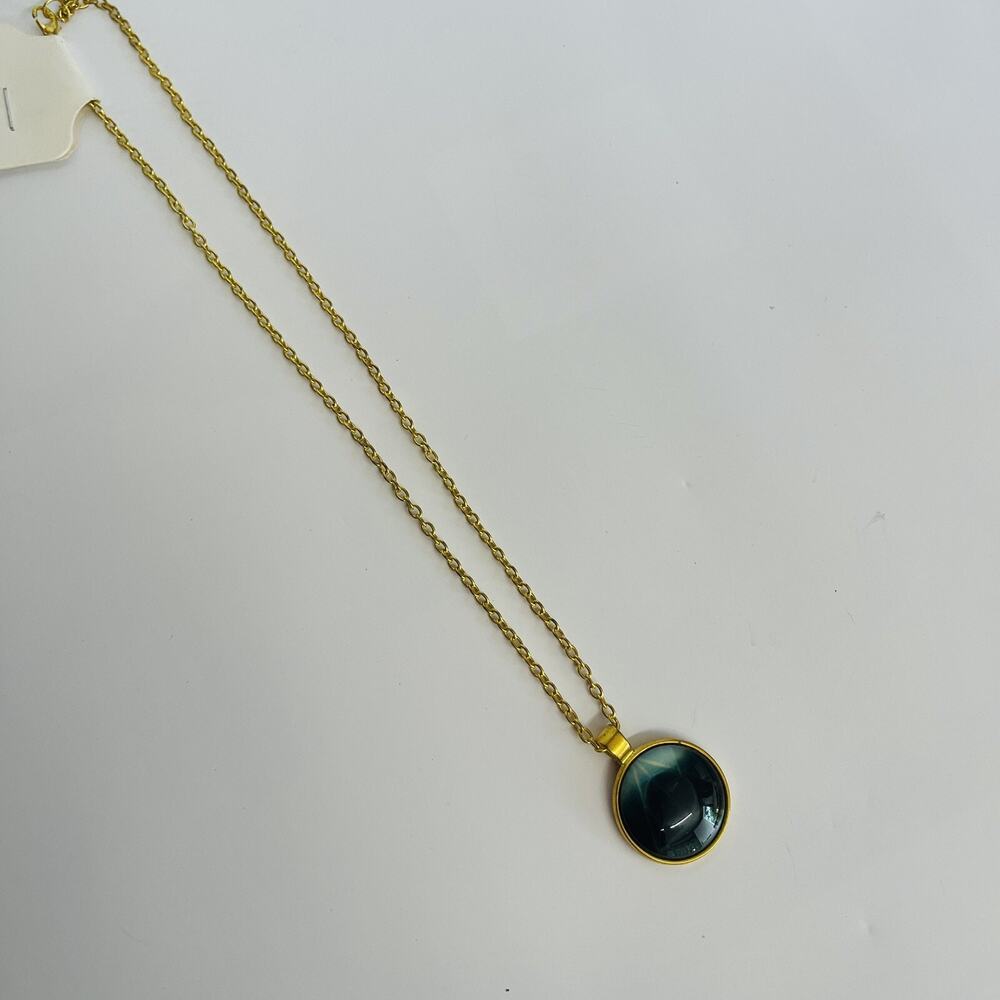 Harry Potter Deathly Hallows Symbol Circle Dome Pendant Vintage Style Necklace
